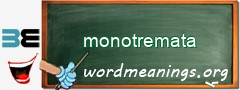 WordMeaning blackboard for monotremata